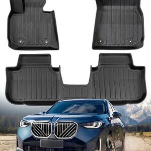 A18-2025 BMW X3 Floor Mats All Weather Custom Fit Liners TPE Black (3pc set)